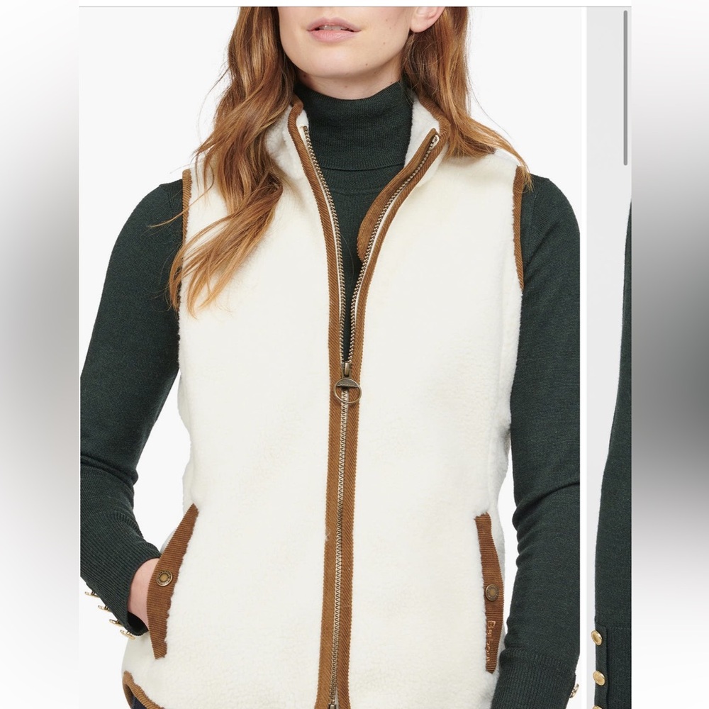 NWT Barbour Burford Fleece Vest Gilet Full Zip Size US 4